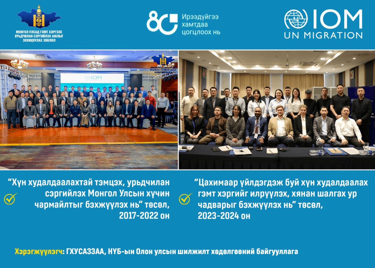 ГХУСАЗЗ НҮБ-ын Олон улсын шилжилт хөдөлгөөний байгууллагатай хамтран олон төсөл хэрэгжүүлжээ